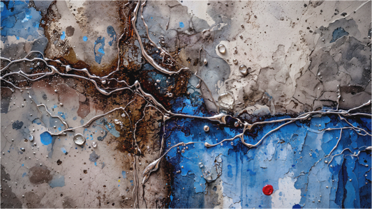 Main image Burnt oil collision in blue